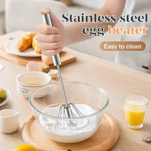 Semi-Automatic Stainless Steel Push Rotary Whisk Set