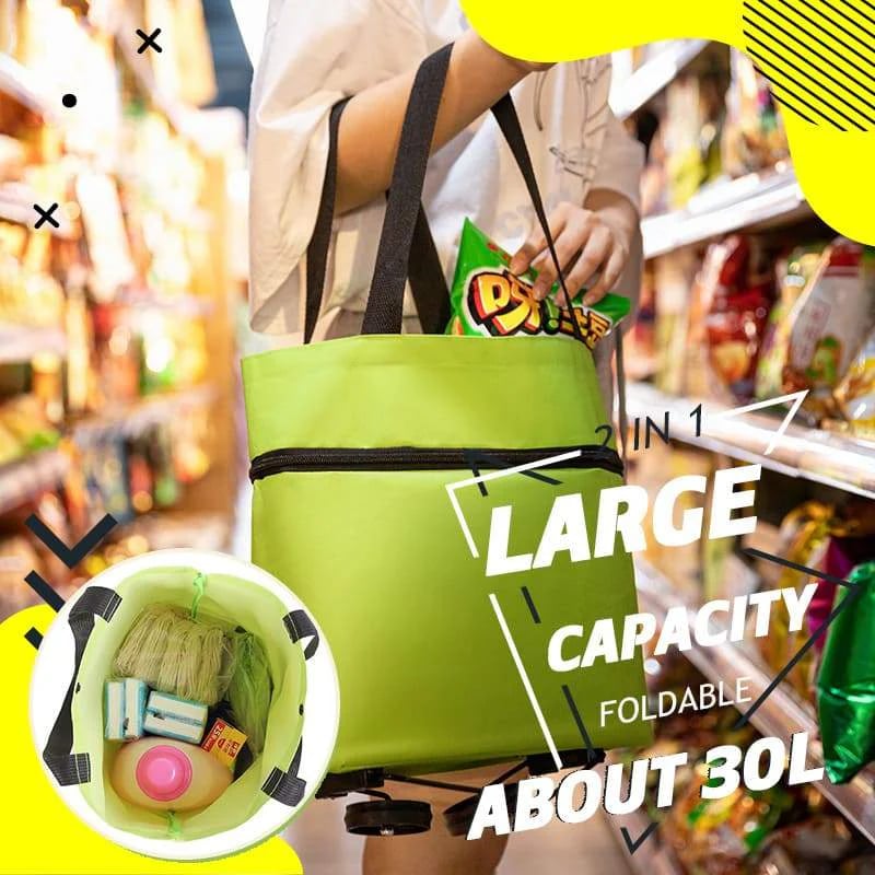 ⚡️LAST DAY 50% OFF 🛒♻️2-in-1 Foldable Shopping Cart