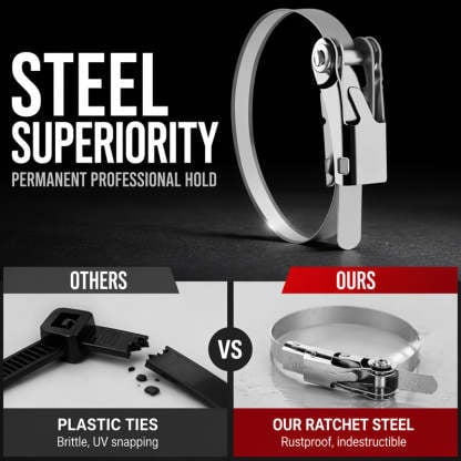 🔥LAST DAY 50% OFF - 🛠️Heavy Duty Stainless Steel Cable Tie with Flip Lock Buckle