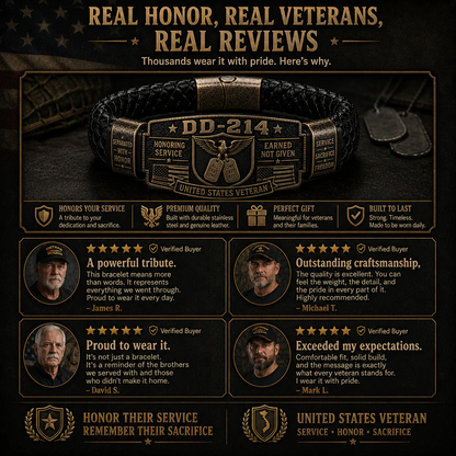 🎖️DD-214 Veteran Honor Bracelet - Handmade By VETERAN