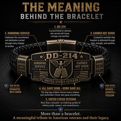 🎖️DD-214 Veteran Honor Bracelet - Handmade By VETERAN