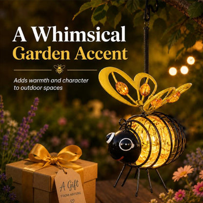 🔥 Limited-Time 50% OFF | Hanging Solar Bee Light – Warm Amber Glow for Garden Nights 🐝✨
