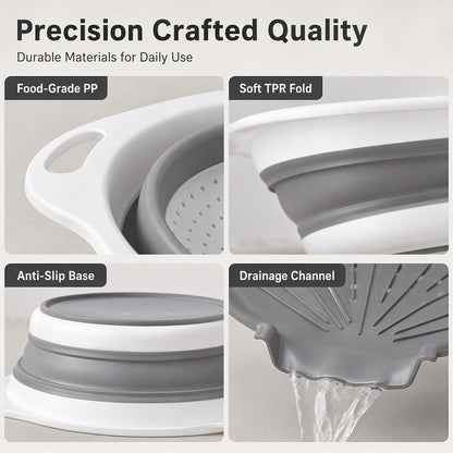 Collapsible Colanders 3-Pack Sturdy Kitchen Strainer Set